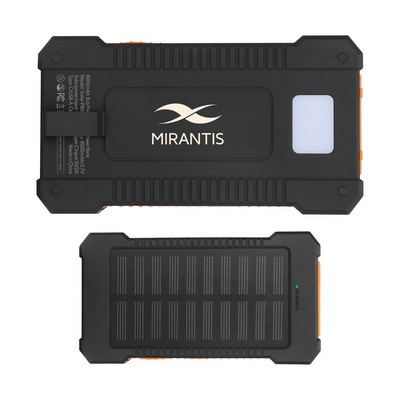 8000mAh Eco Friendly Solar Powered Power Bank With LED Light