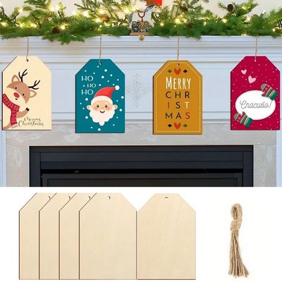 10Pcs Wooden Tag Holiday Hanging Decorations