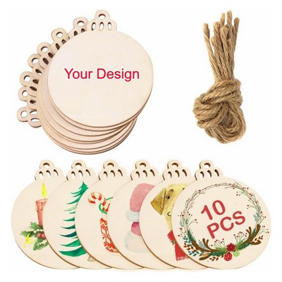 10pcs DIY Wooden Christmas Ornaments