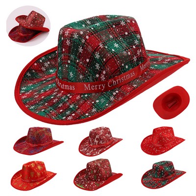 Christmas Hat Red Cloth Adult Party Cowboy Hat