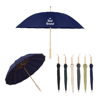Eco Arc Umbrella 46" With Bamboo Handle