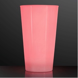 16 Oz. LED Red Glow Cup Drinking Glasses - BLANK