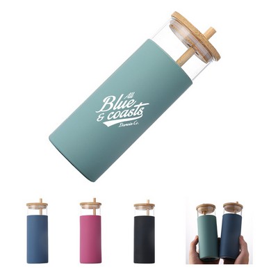 17oz Glass Bottle with Bamboo Lid