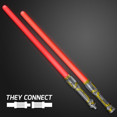 Double Sided Swords Sabers with Red LEDs and Sounds - BLANK