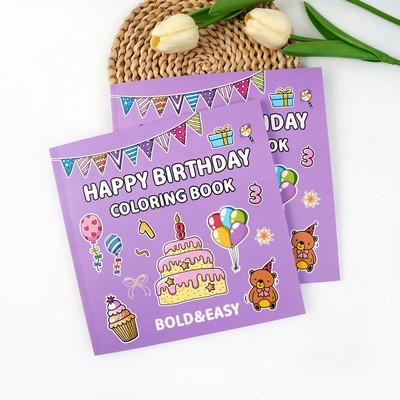 Fully Customized Pattern Coloring Book Birthday Theme DIY Books for Adults & Kids - 40 Sheets