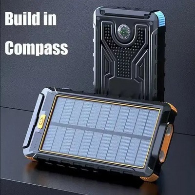 Portable Solar Charger Power Bank With Compass 10000mah