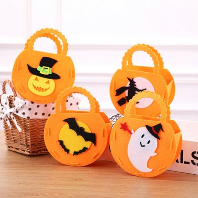 5 1/2"x7" Felt Halloween Theme Candy Tote Bag