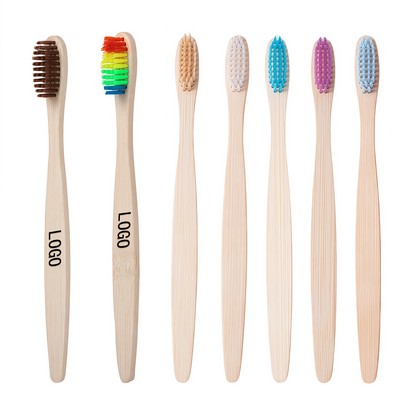 Colorful Bamboo Toothbrush w/Soft Charcoal Bristles