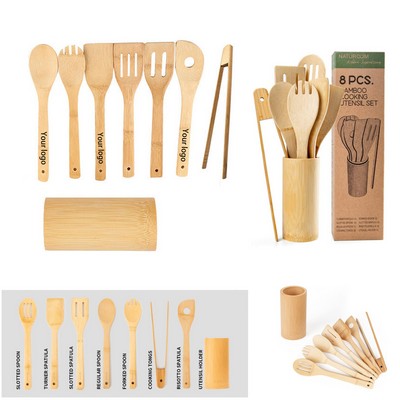 8-Piece Bamboo Kitchen Utensil Set