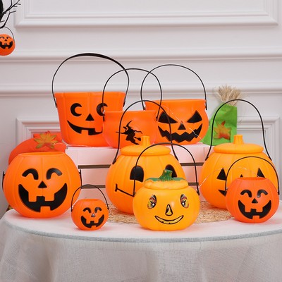 Jack-O'-Lantern Trick-or-Treat Buckets