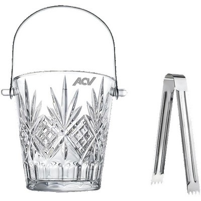 1L Mini Crystal Glass Ice Bucket with Handle and Tongs