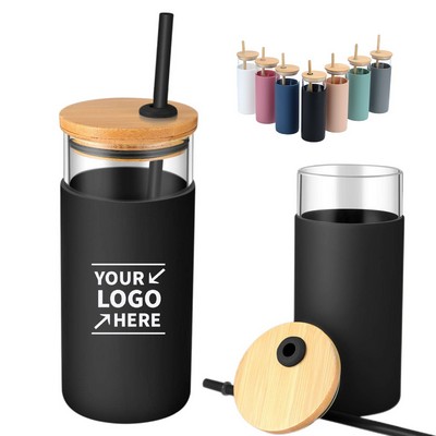 20 oz Glass Tumbler with Straw/Lid