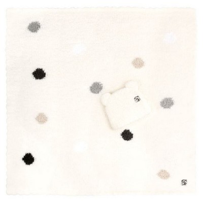 Baby Blanket - Polka Dot w/ Bear Cap - Chenilla Classic™ - Neutral - 30*30