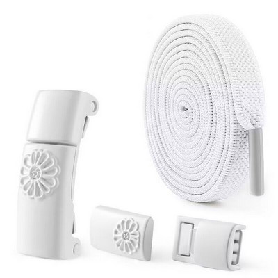 White No-Tie Elastic Shoelaces