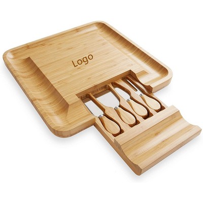 Bamboo Cheese Cutting Board and Knife Set