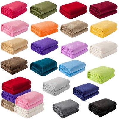 Solid Color Flannel Fleece Blanket