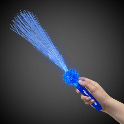 15" Blue LED Flashing Fiber Optic Wand