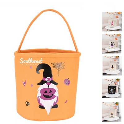 Halloween Canvas Candy Bucket Bag