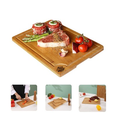 Bamboo Groove Cutting Board with Handle