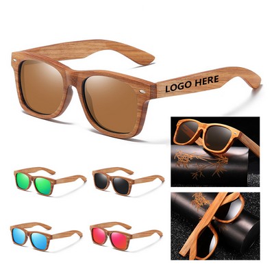 Eco-Conscious Bamboo Sunglasses with Polarized Lenses