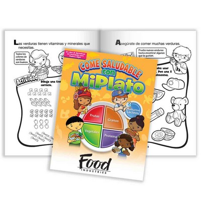 Eat Healthy With MyPlate Spanish Language Parent-Child Activities Book - Personalized