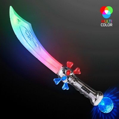 LED Flashing Curved Pirate Sword - BLANK