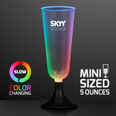 LED Mini Champagne Glass Sippers, Slow Color Change - PRINTED