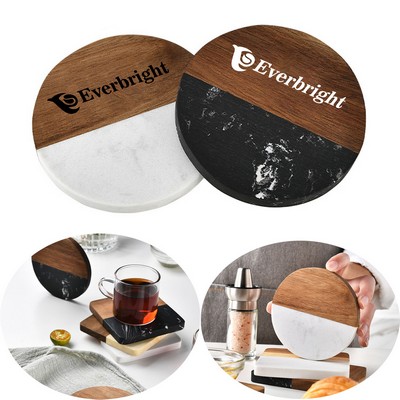 Bamboo/Marble Circular Coaster