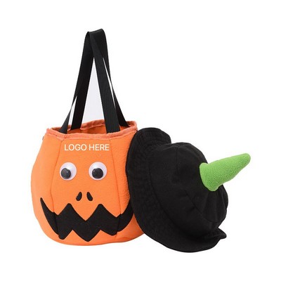 Glowing Halloween Decorative Hat with Lights Pumpkin Bucket Basket Lamp