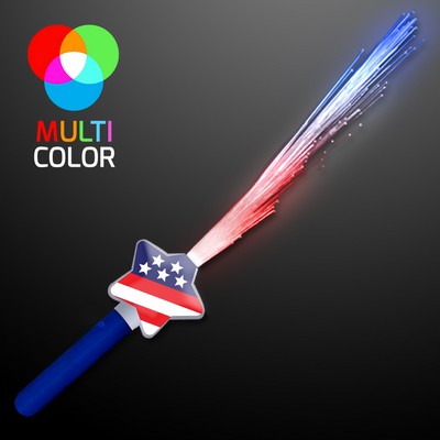 Fiber Optic Stars & Stripes Wands - BLANK
