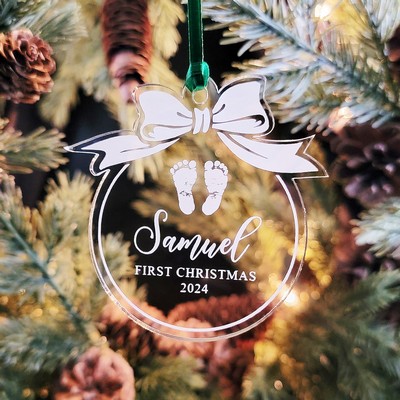 Custom Engraved Acrylic First Christmas Ornament