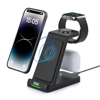 3-in-1 Wireless Charger Phone Stand