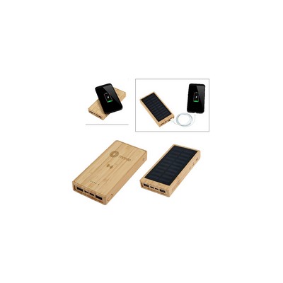Bamboo 10,000mAh Solar/Wireless Powerbank