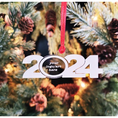 Custom Engraved Acrylic Horizontal 2024 Ornament