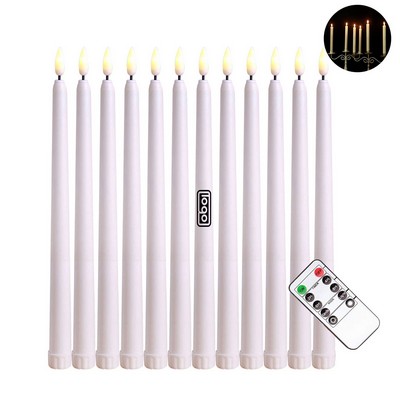 Flameless Ivory Taper Candles Flickering with 10-Key Remote