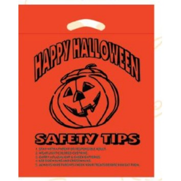 Halloween Stock Design Orange Die Cut Bag • Happy Halloween (12"x15"x3")