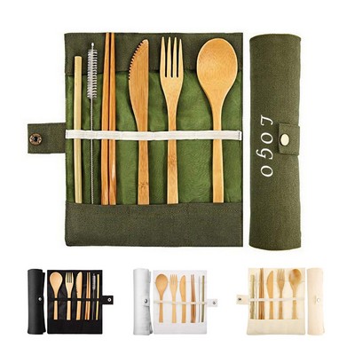 Green Go Bamboo Utensil Set & Carry Pouch