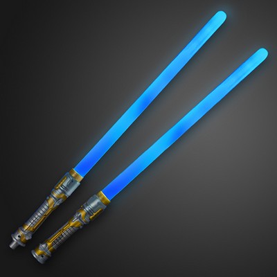 Double Sided Swords Sabers with Blue LEDs & Sounds - BLANK