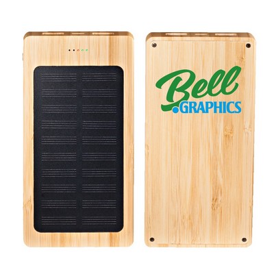 Marquette Solar Panel 8000mah Bamboo Power Bank