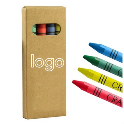 4 Pack Crayons w/ Paper Box Packaging