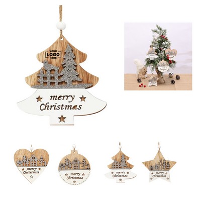 Wood Christmas Tree Hanging Decor