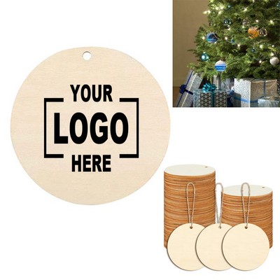Christmas Tree Round Wooden Hanging Ornament